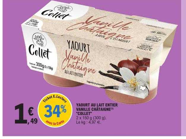 yaourt au lait entier vanille châtaigne collet