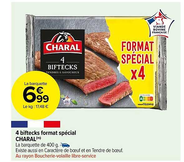 4 Biftecks Format Spécial Charal