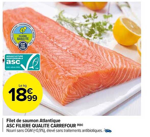 Filet De Saumon Atlantique Asc Filière Qualité Carrefour