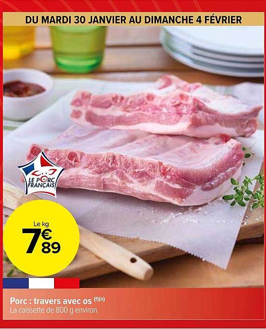 Porc : Travers Avec Os