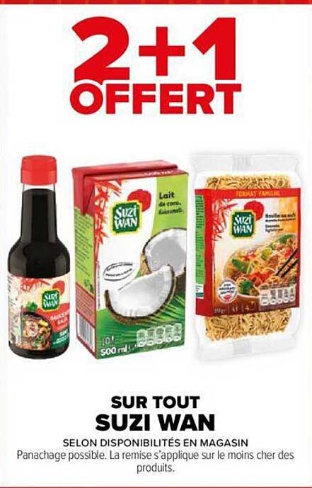2+1 offert sur tout suzi wan