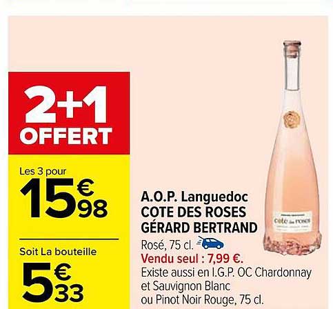 a.o.p. languedoc cote de roses gérard bertrand
