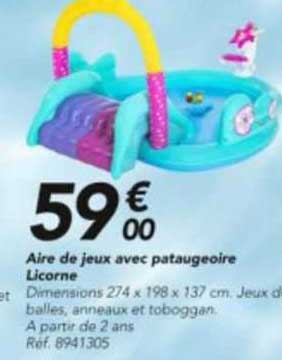 aire de jeux avec pataugeoire licorne