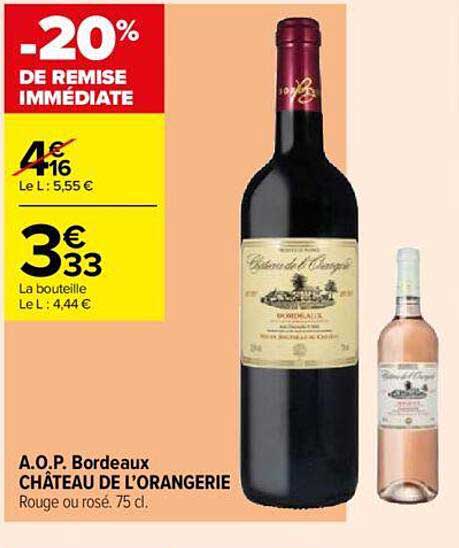 aop bordeaux château de l'orangerie