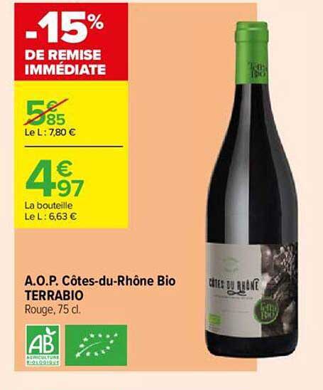 aop côtes-du-rhône bio terrabio