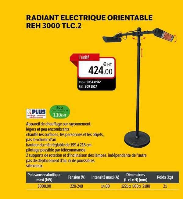 radiant électrique orientable reh 3000 tlc.2