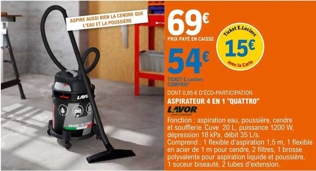 Aspirateur 4 En 1 "quattro" Lavor