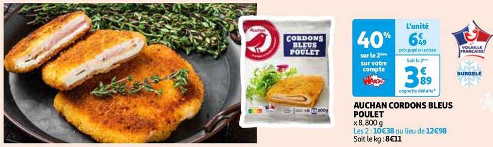 Auchan Cordon Bleus Poulet
