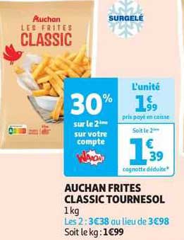 Auchan Frites Classic Tournesol