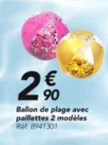 ballon de plage avec paillettes 2 modèles