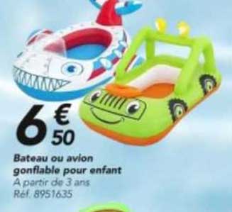 bateau ou avion gonflable pour enfant
