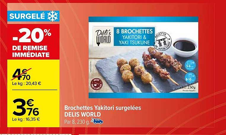 brochettes yakitori surgelées delis world
