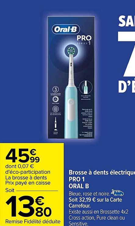 brosse à dents électrique pro 1 oral b