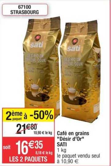 café en grains "désir d'or" sati
