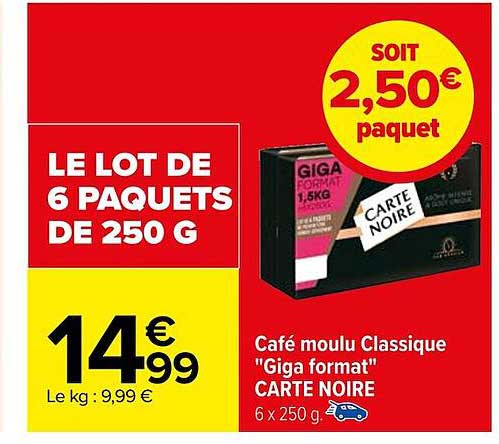 café moulu classique "giga format" carte noire