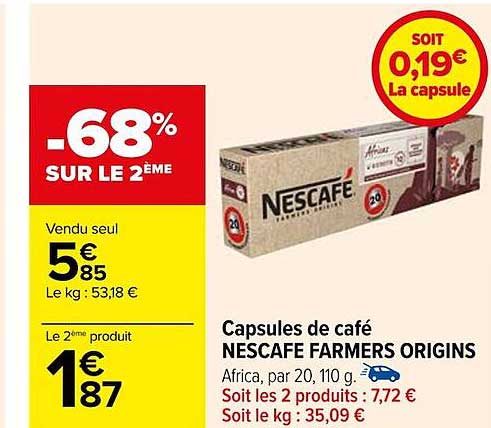 capsules de café nescafé farmers origins
