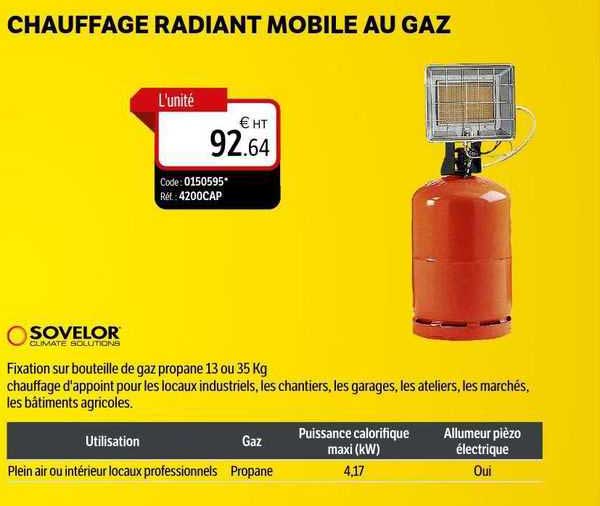 chauffage radiant mobile au gaz sovelor