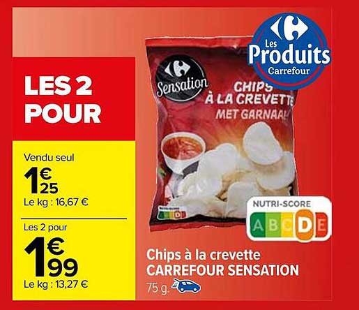 Chips à La Crevette Carrefour Sensation