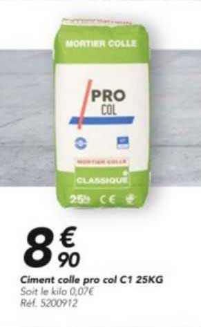 ciment colle pro cal c1 25kg