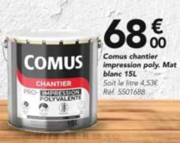 comus chantier impression poly. mat blanc 15l