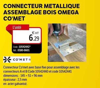 connecteur metallique assemblage bois omega co'met
