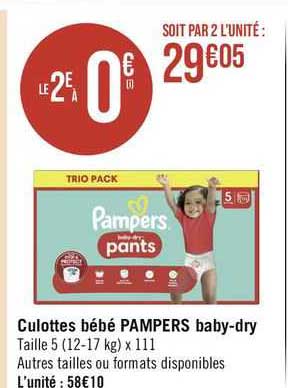 culottes bébé pampers baby-dry