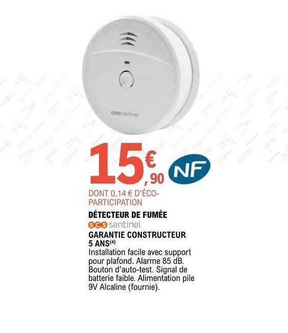 détecteur de fumée garantie constructeur 5 ans