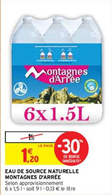 eau de source naturelle montagnes d'arrée