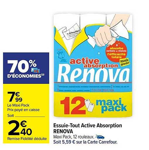 essuie-tout active absorption renova