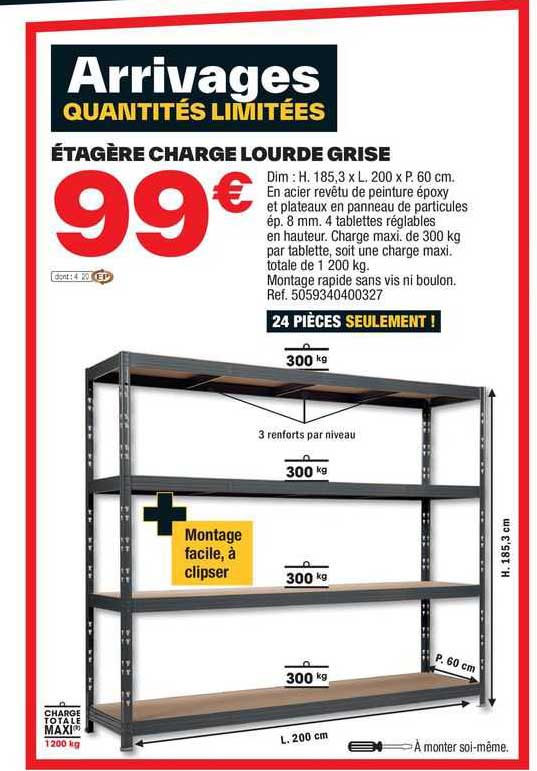étagère charge lourde grise