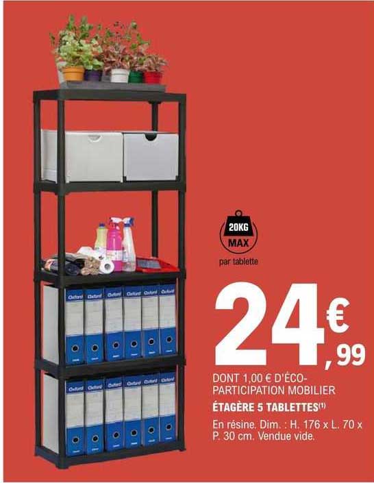 étagères 5 Tablettes