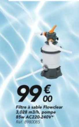filtre à sable flowclear 3.028 m3/h. pompe 85w ac220-240v