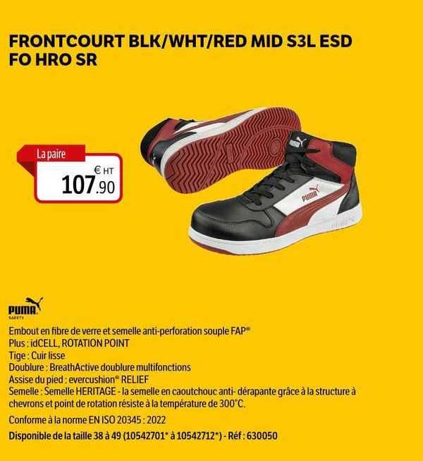 frontcourt blk/wht/red mid s3l esd fo hro sr puma