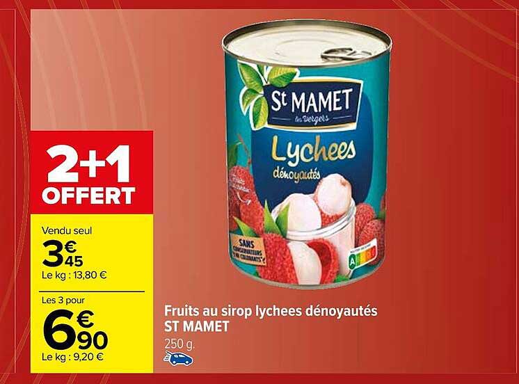Fruits Au Sirop Lychees Dénoyautés St Mamet