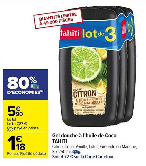 Gel Douche à L'huile De Coco Tahiti