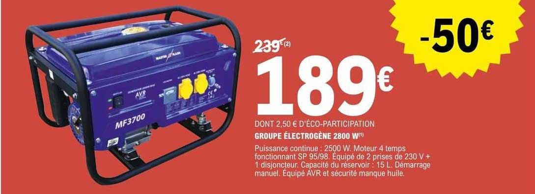 groupe eléctrogène 2800 w