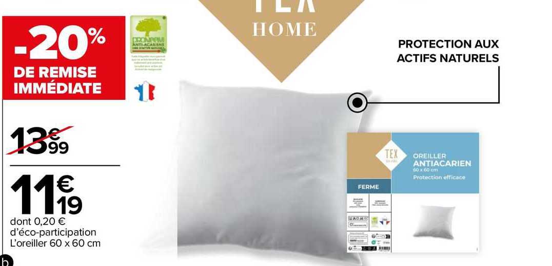 l'oreiller 60 x 60 cm