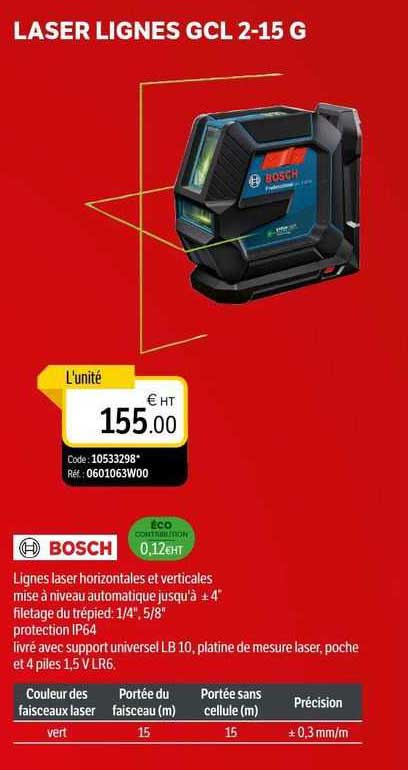 laser lignes gcl 2-15 g bosch