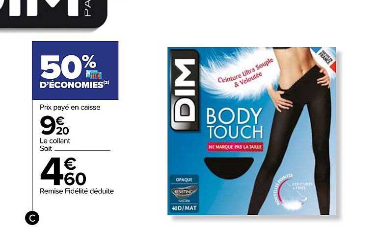 le collant 50% d'économies