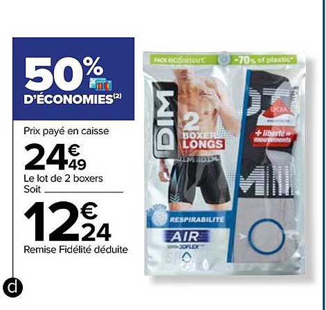 le lot de 2 boxers 50% d'économies