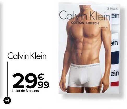 le lot de 3 boxers calvin klein
