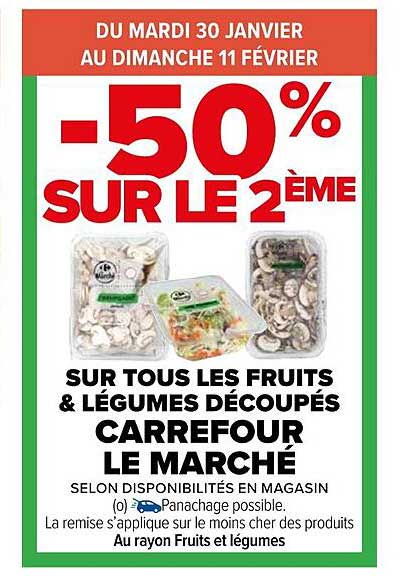 les fruits & légumes découpés carrefour le marché