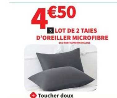lot de 2 taies d'oreiller microfibre