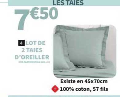 lot de 2 tailes d'oreiller