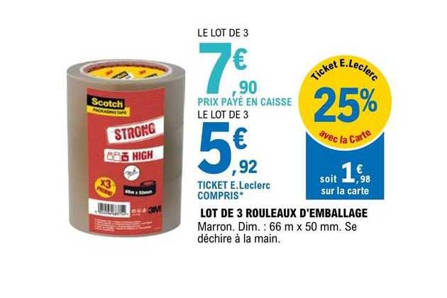 lot de 3 rouleaux d'emballage