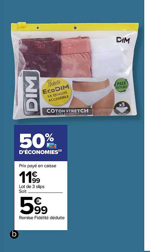 lot de 3 slips 50% d'économies