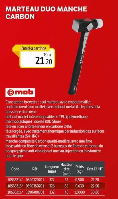 marteau duo manche carbon mob