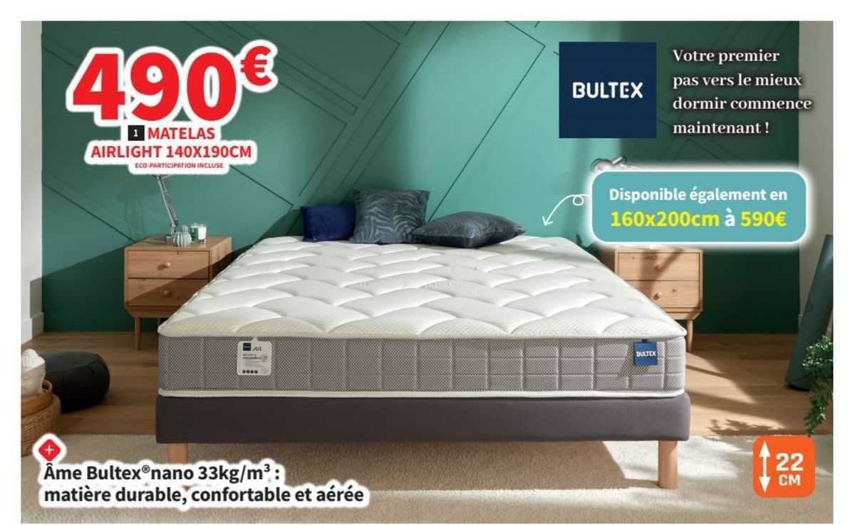 matelas airlight 140x190cm bultex