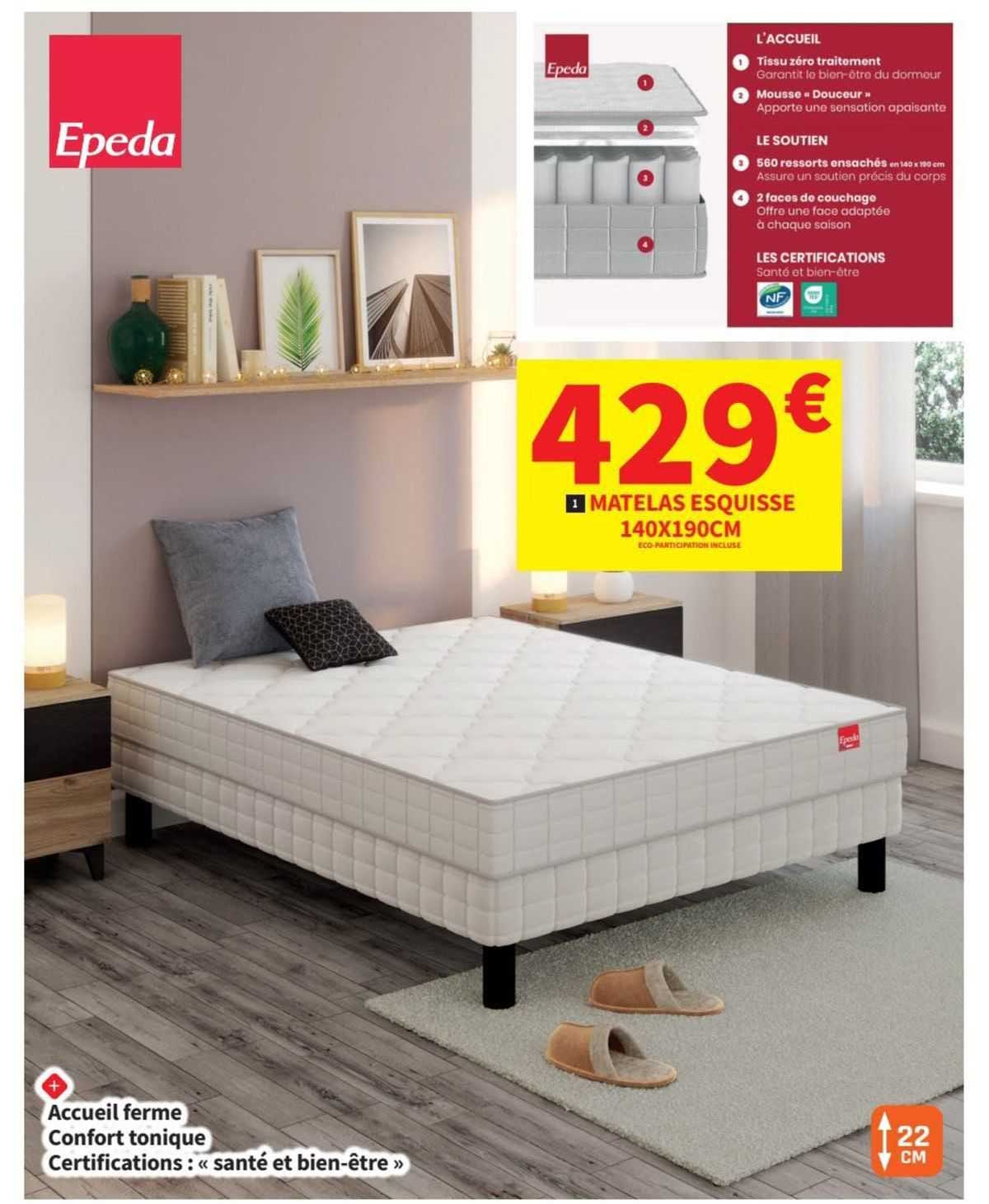 matelas esquisse 140x190cm