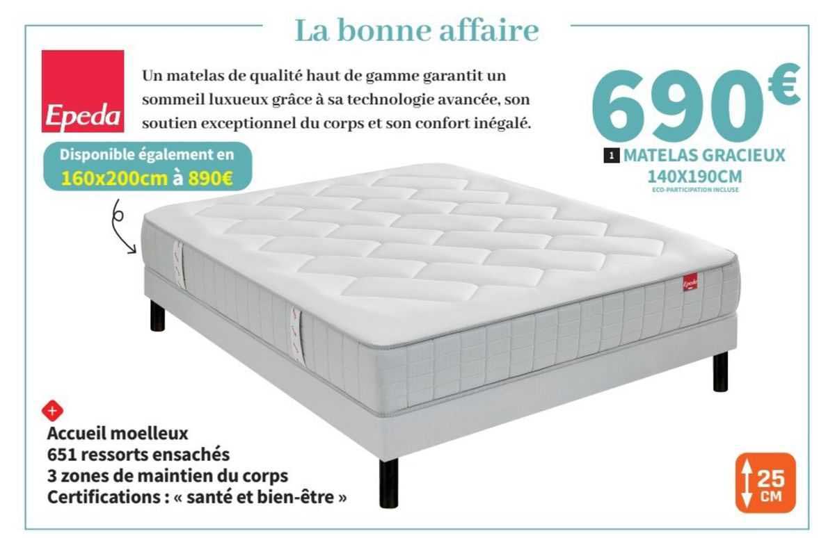 matelas gracieux 140x190cm epeda